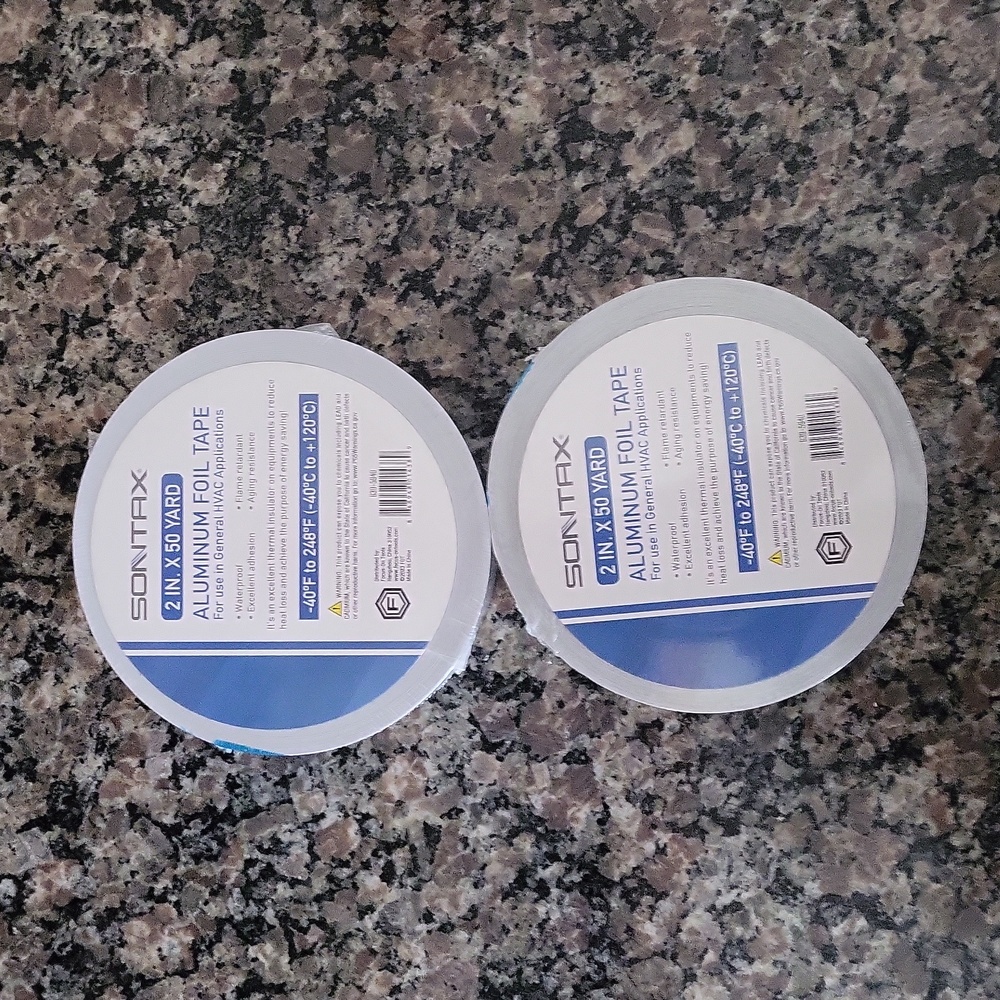 LOT OF 2- SonTAX 2 in x 50 YARD aluminum Foil Tape new sealed for general HVAC